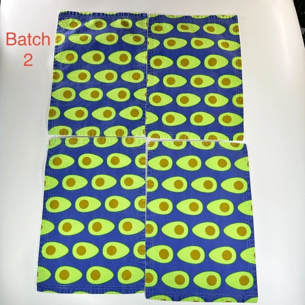 Spoonflower Linen Cotton Avocado Print Placemats Set of 12 Green Modern Heritage